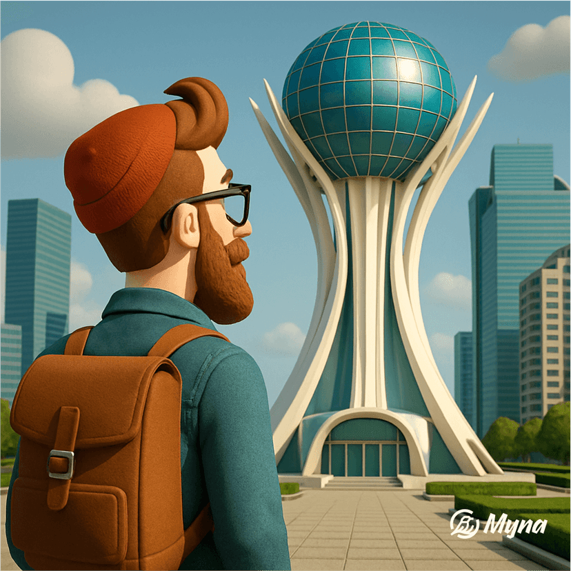 Стартапер смотрит на Финансовый центр Астаны