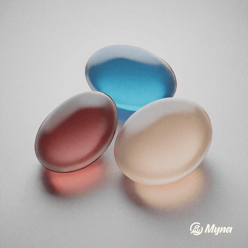 3 драгоценных камня: красный, синий, бежевый