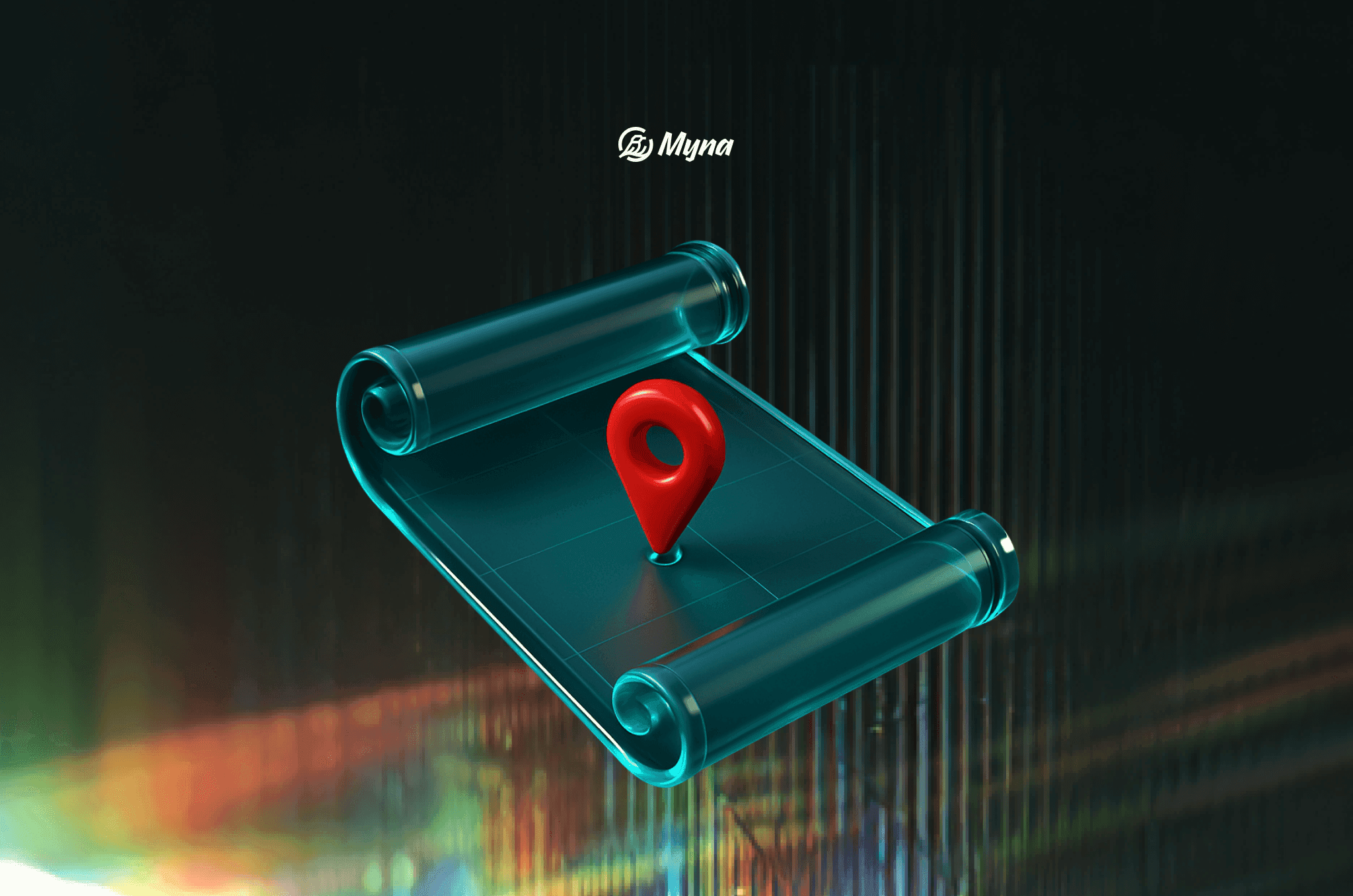 Свиток карты с отмеченной точкой