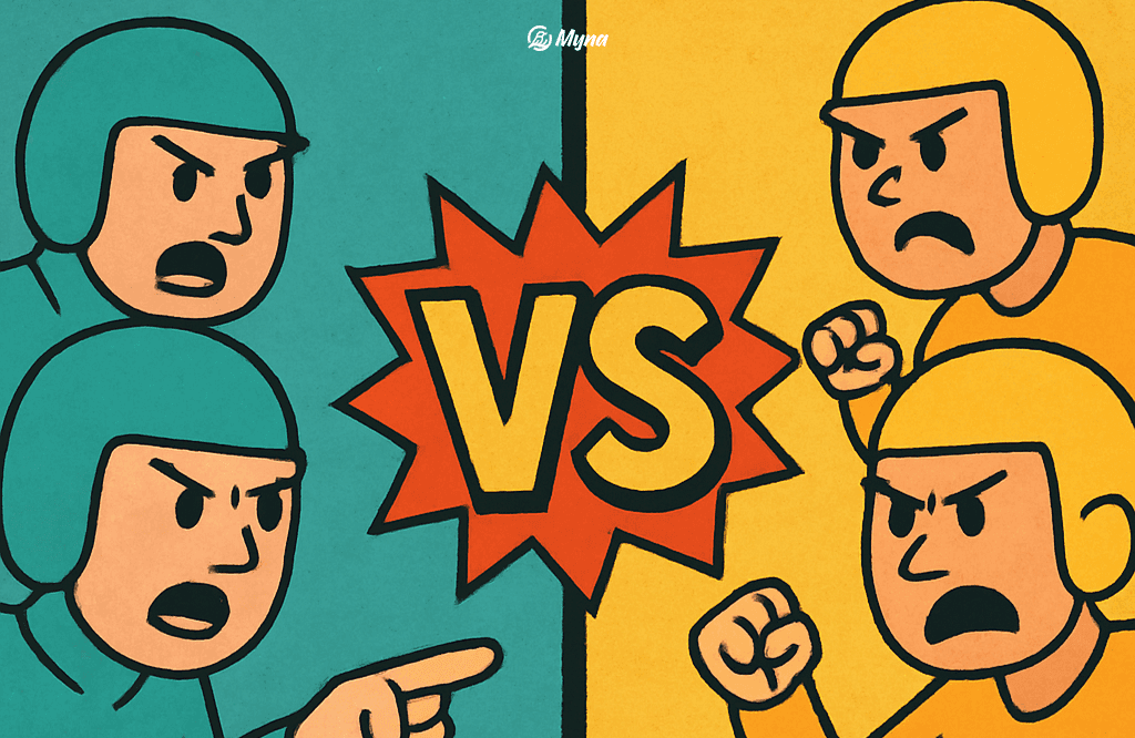 Бирюзовая команда против желтой