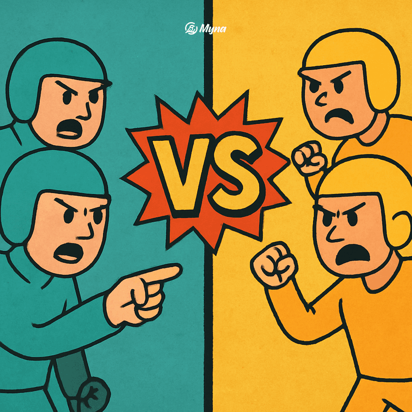 Бирюзовая команда против желтой